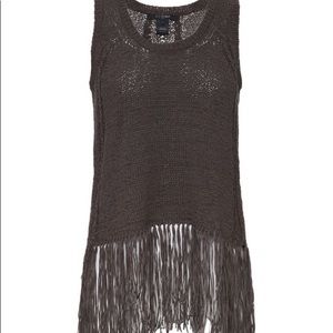 Scoop NYC || Woven Top w Fringe || Size M